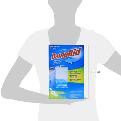 DAMPRID FG83K Absorbedor de Humedad para Colgar, Aroma Fresco, 3 Unidades, 42 onzas
