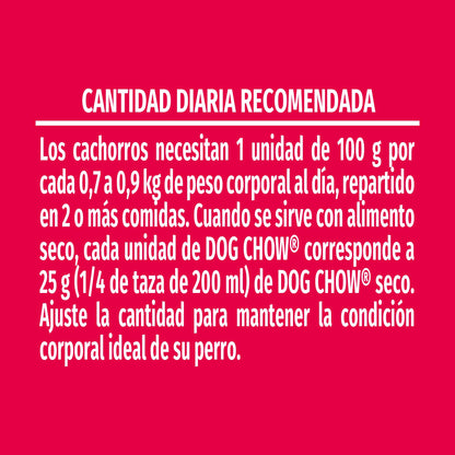 Dog Chow Alimento Húmedo Cachorros Pollo, Paquete con 20 Pzas de 100g