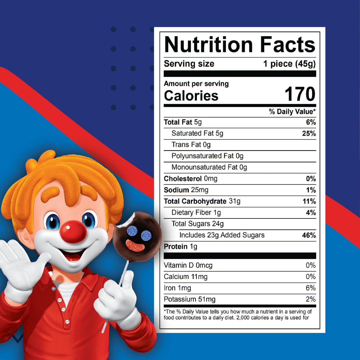 RICOLINO Paleta Payaso Lollipops de malvavisco 1.5 oz