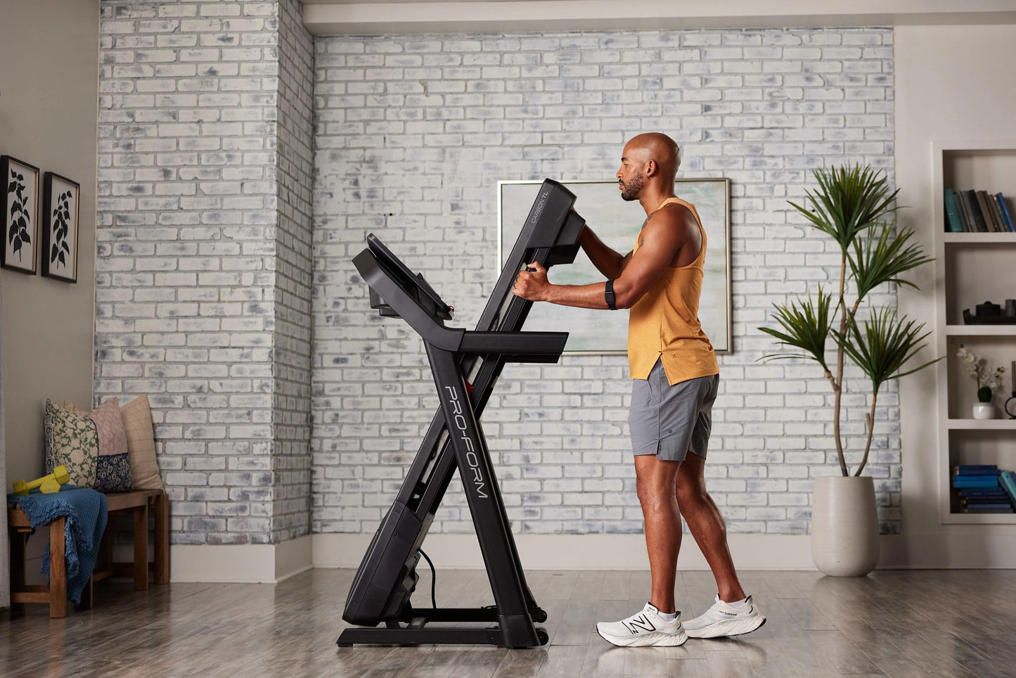ProForm Carbon TL; Treadmill for Walking and Running with 5” Display, Built-in Tablet Holder and SpaceSaver Design