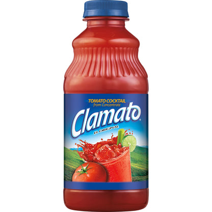 Clamato Cóctel de tomate lima, botellas de 64 onzas líquidas