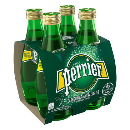 Perrier - Perrier, Agua de manantial gasificada. Paquete de 4 piezas con 330 ml c/u, 1.32 litros