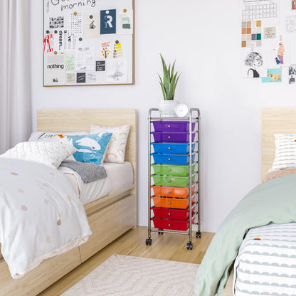 Seville Classics - Carrito Organizador de 10 gavetas de 39.40 cm x 39.11 cm x 97 cm (15.5" x 15.4" x 38.2")