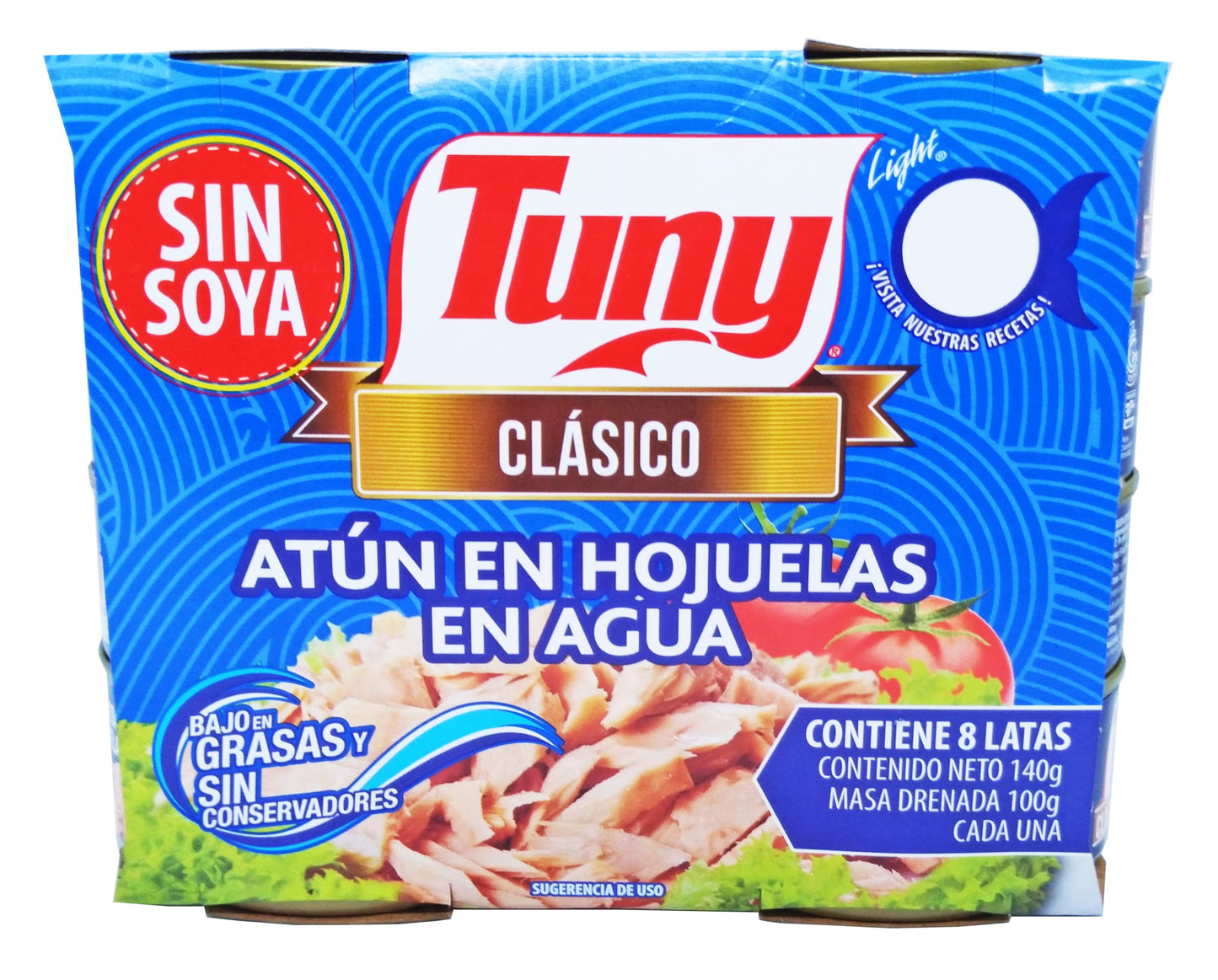 Tuny - Tuny Lomo De Atun, Aleta Amarilla En Agua - 8 latas de 140 gr