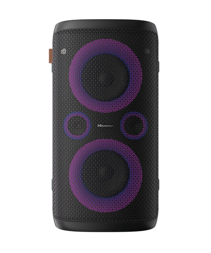 Hisense Ultimate - Altavoz inalámbrico para Fiesta Exterior e Interior con subwoofer, 2.0 CH, 300 W, IPX4 Impermeable, batería de Larga duración, Bluetooth5.0, Modo DJ y Karaoke (HP100)