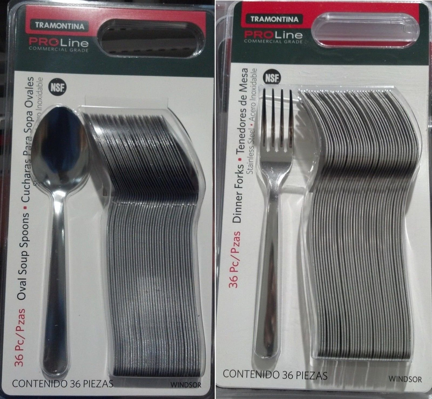 Tramontina Pro Line 36 Dinner Forks Commercial Grade Stainless Steel + 36 Spoon