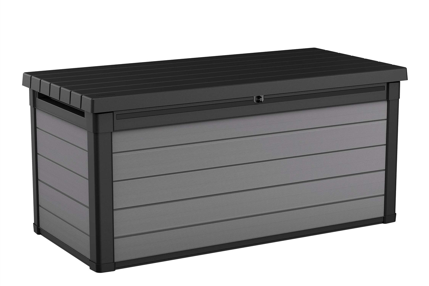 Keter - KETER Premier - Caja Grande de Resina de 150 galones para Muebles de Patio, jardín, Almacenamiento de Cojines al Aire Libre, Accesorios de Piscina y Juguetes, Color Gris