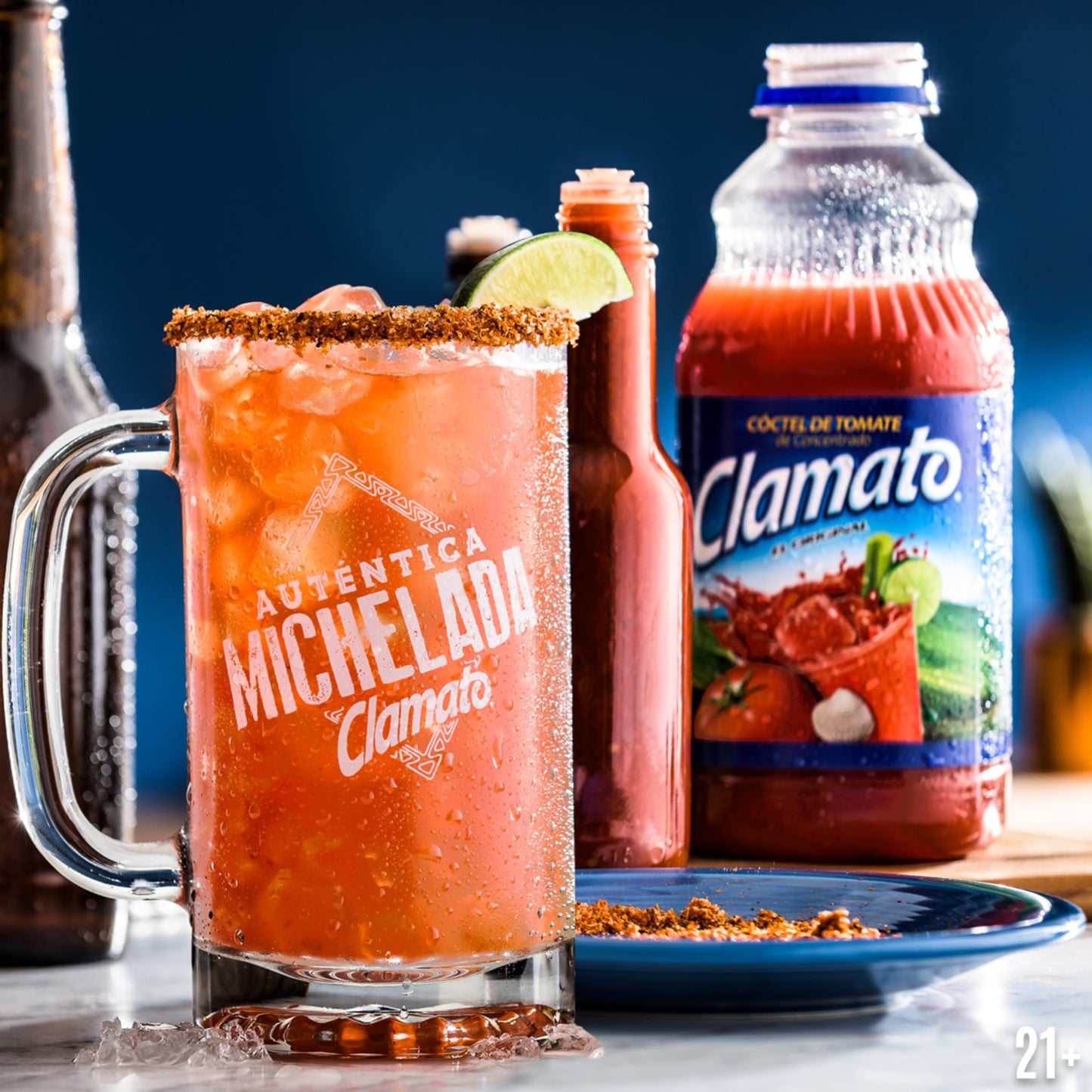 Clamato Cóctel de tomate lima, botellas de 64 onzas líquidas