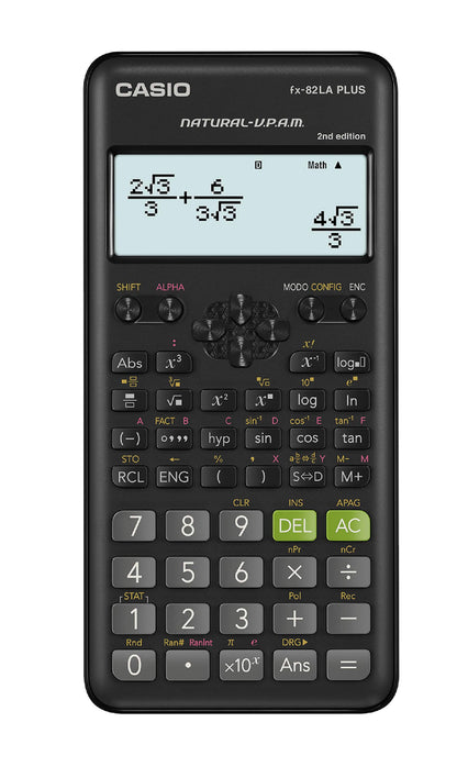 Casio - Casio FX-82LAPLUS2-BKSMT Calculadora Cientifica de 252 Funciones, Calculos fraccionarios, Estadistica, Combinacion y Permutacion