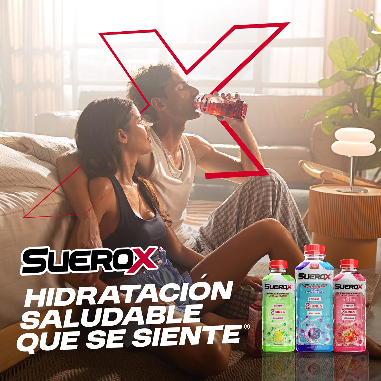 SUEROX, electrolitos orales hidratantes SIN AZÚCAR, SIN CALORÍAS sabor UVA, con sus 8 iones recupera los electrolitos y nutrientes perdidos al sudar haciéndote sentir mejor con un gran sabor, botella con 630 ml