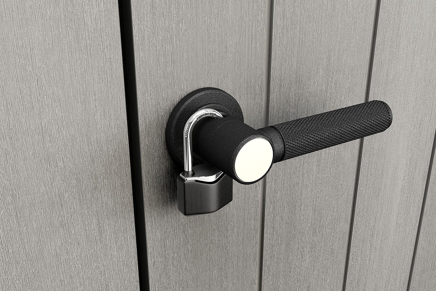 Keter Cobertizo de almacenamiento para exteriores, color gris y negro