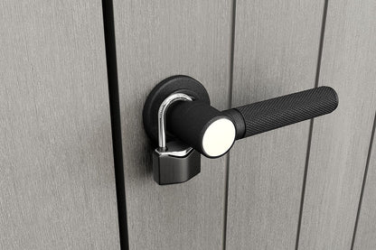 Keter Cobertizo de almacenamiento para exteriores, color gris y negro