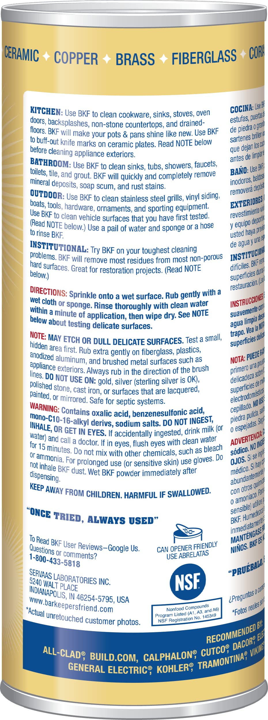 Bar Keeper's Friend Multi Purpose Household Cleaner - 21 oz Can by Bar Keepers Friend