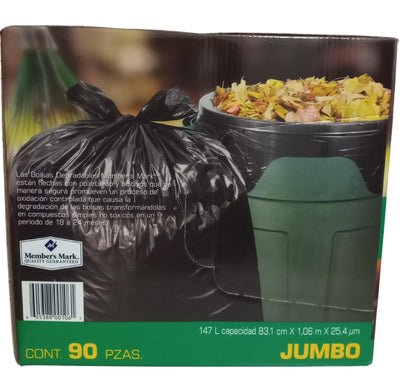 Member´s Mark - Bolsa para Basura Member's Mark Jumbo Biodegradable con 90 P (1-con 90 P)