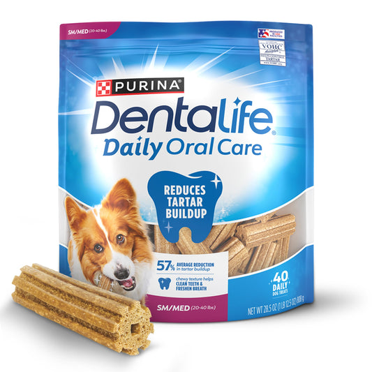 Purina DentaLife Daily Oral Care Small/Medium Dog Treats, 28.5 Ounce Pouch, Pack of 1