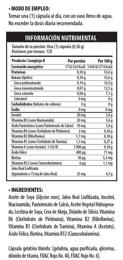 Solanum Complejo B + Jalea Real 120 Softgels Solanum Pharma