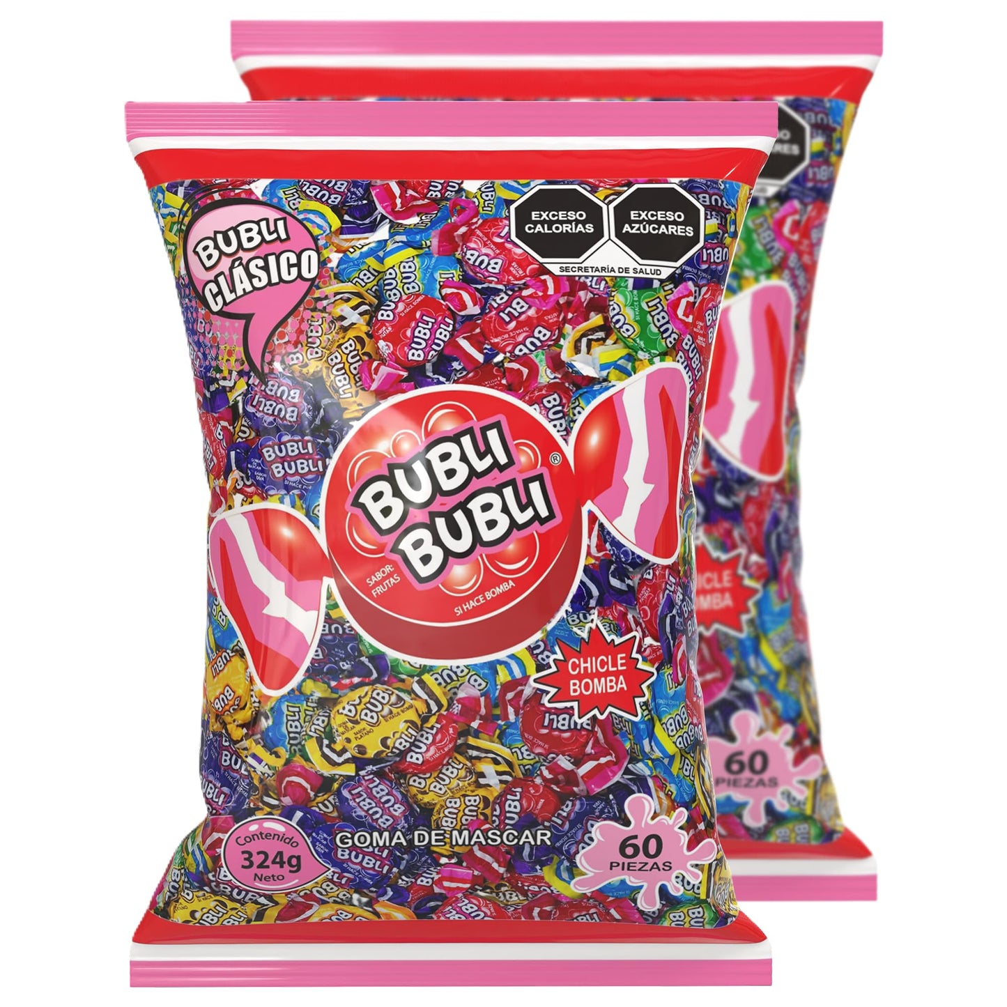 Bubli Bubli - Bubli Bubli | 2 Paquetes de Chicles Surtido 240 piezas c/u | 1.44 kg