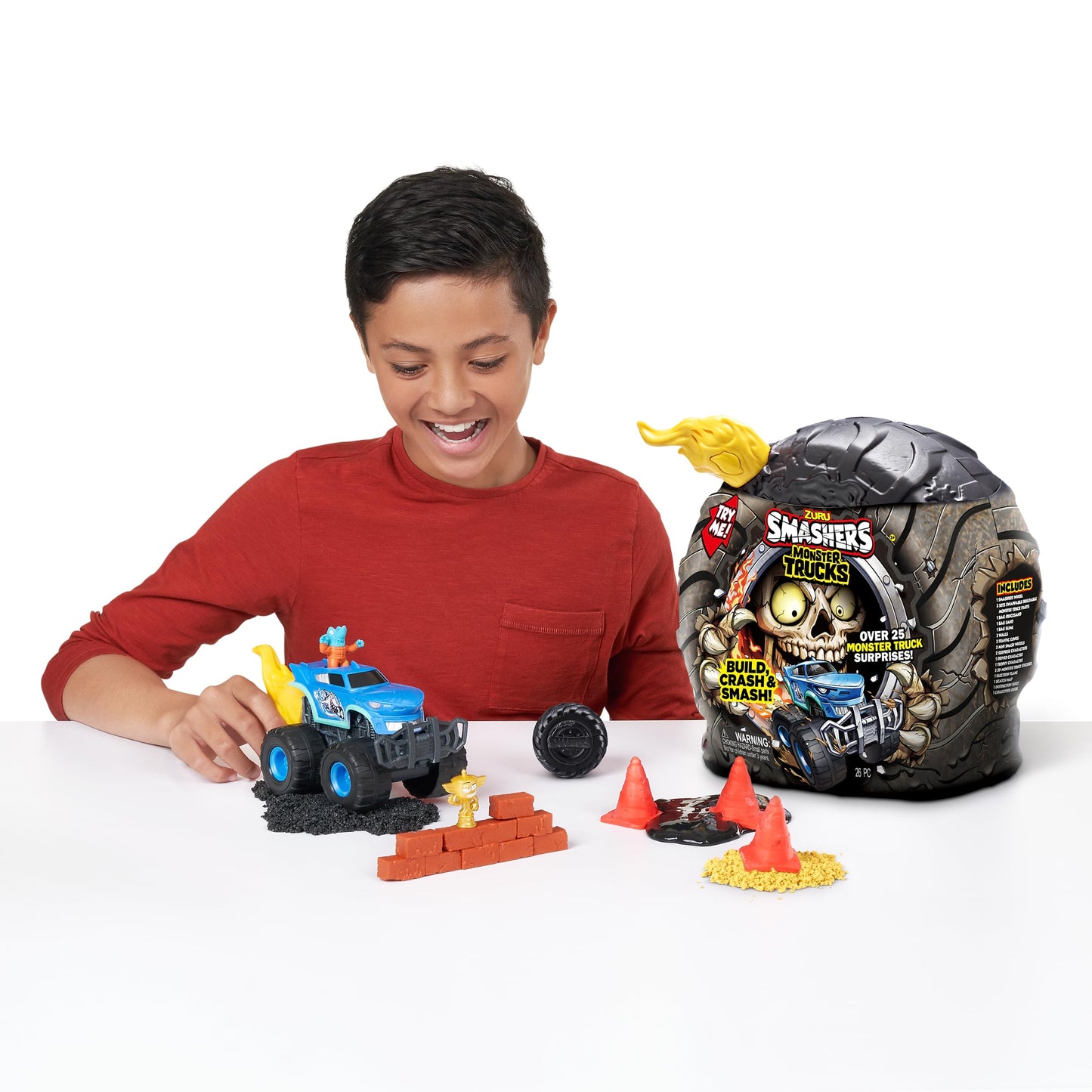 SHOSHERS Monster Truck Surprise (Dino Truck) de Zuru Boys con 25 sorpresas Monster Monster Truck Sorpresa Smash Slime Sand Composeds Discovery