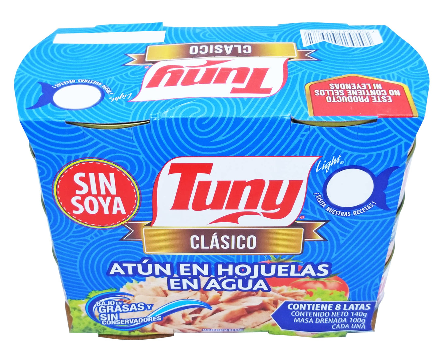 Tuny - Tuny Lomo De Atun, Aleta Amarilla En Agua - 8 latas de 140 gr