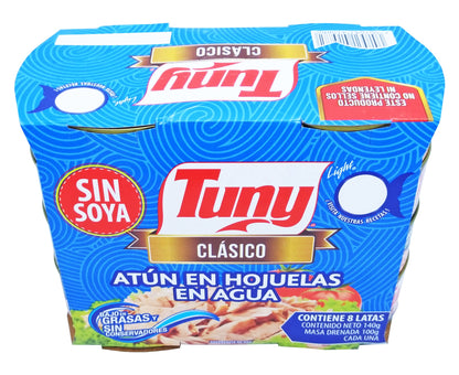 Tuny - Tuny Lomo De Atun, Aleta Amarilla En Agua - 8 latas de 140 gr
