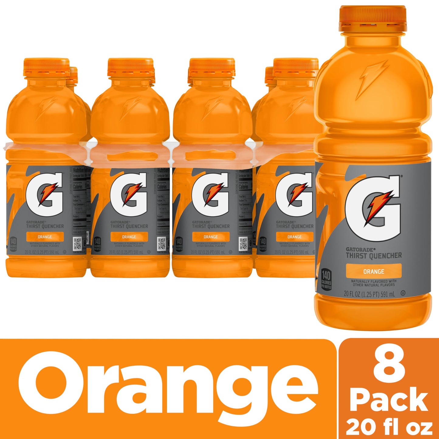 Gatorade Thirst Quencher, Orange, 8 ct, 20 oz [Grocery]