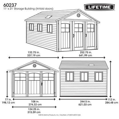 Lifetime - Lifetime Cobertizo de almacenamiento (3,4 m x 6,4 m)