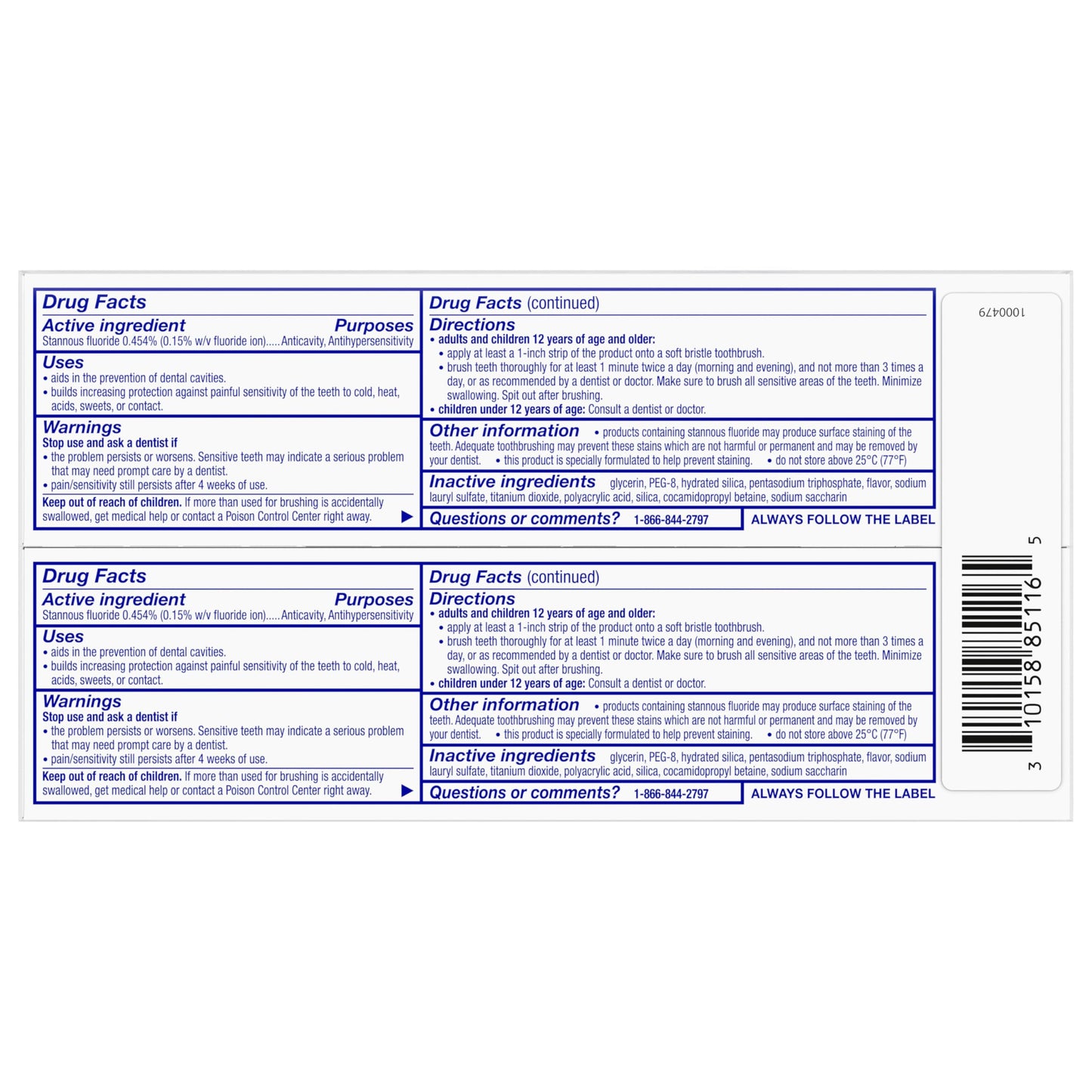 Sensodyne Repair & Protect Whitening Sensitivity Toothpaste for Sensitive Teeth, 3.4 ounces (Pack of 2)