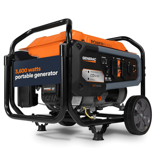 Generac - Generac 7678 GP3600 Generador portátil, Naranja, Negro