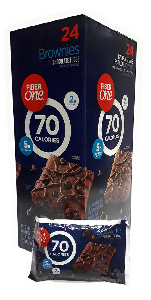 Fiber One - Barra Suave Estilo Brownies, Sabor Chocolate Con Chispas de Chocolate, 70 Calorias, 24 pzas.