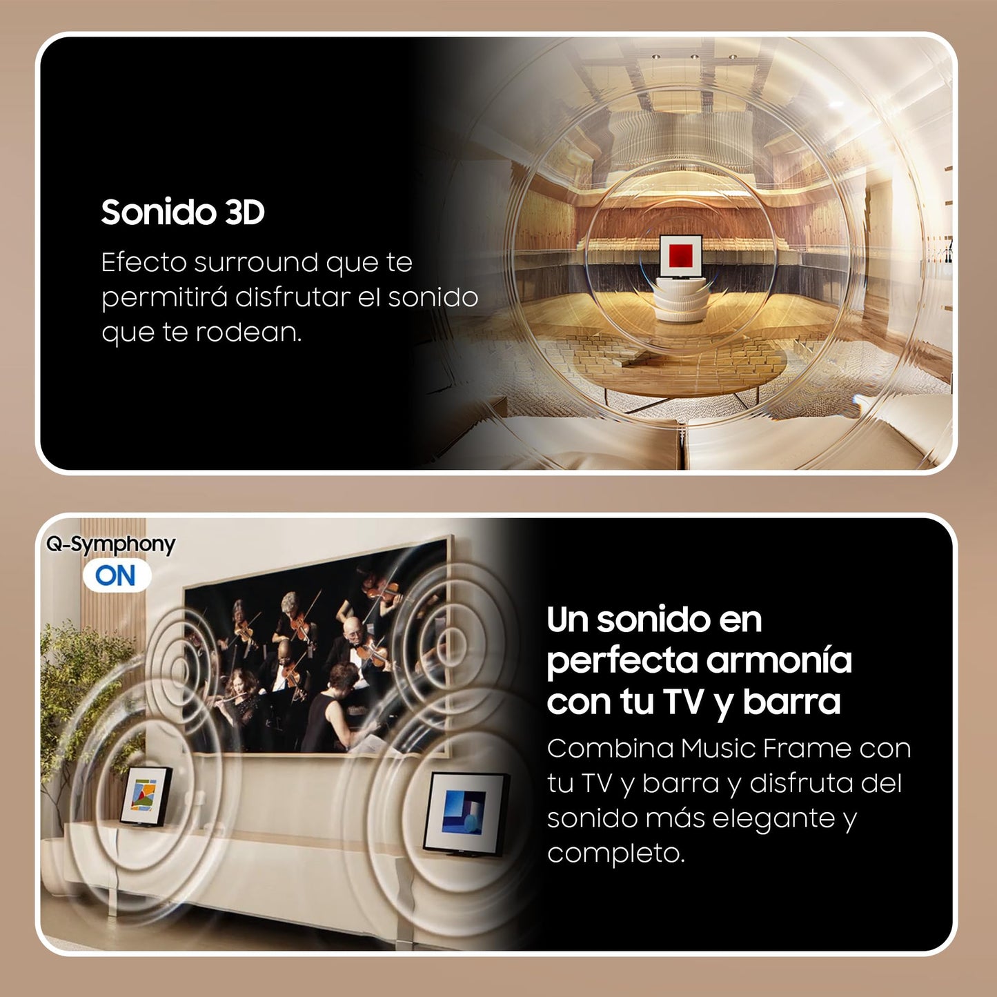 Samsung Music Frame Speaker HW-LS60D/ZF, Wireless Music Streaming, Dolby Atmos 3D, Frame Design con Fondo Personalizable, Wide Sweet Spot, Alexa Integrado, Compatible con Google Home y AirPlay