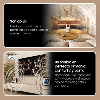 Samsung Music Frame Speaker HW-LS60D/ZF, Wireless Music Streaming, Dolby Atmos 3D, Frame Design con Fondo Personalizable, Wide Sweet Spot, Alexa Integrado, Compatible con Google Home y AirPlay