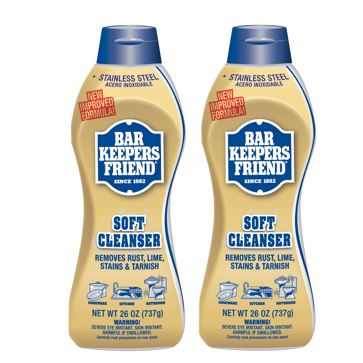 Bar Keepers Friend Soft Cleaner Premixed Formula | 26-Ounces | (2-Pack)