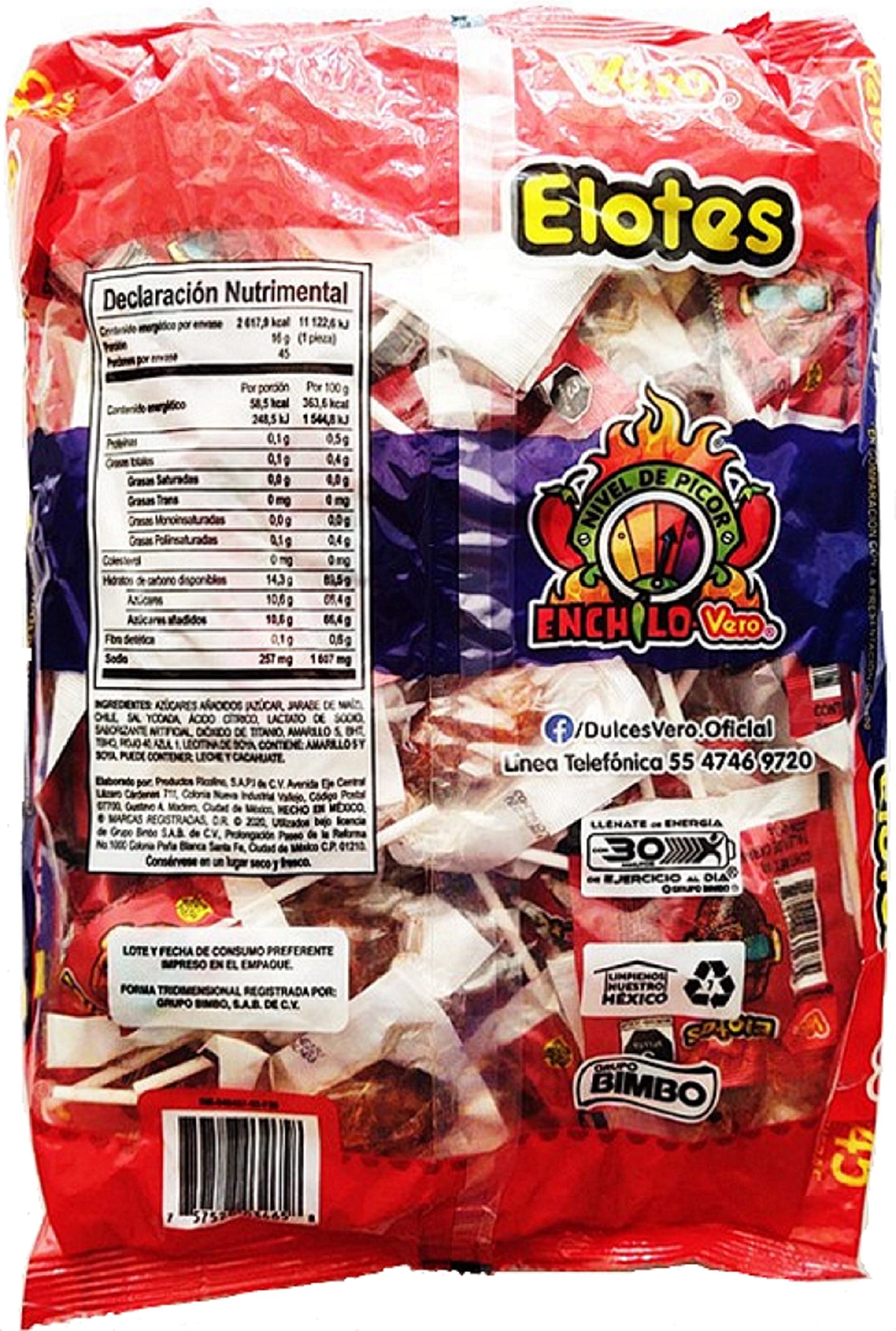 Vero - Vero Elotes, 45 piezas, bolsa de 720 gramos