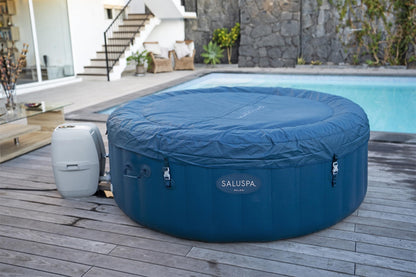 Bestway SaluSpa Portable Inflatable Round Outdoor Hot Tub SPA with 81 Air Jets, Cover, Pump, & Integrated Filter