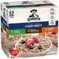 Quaker paquetes de avena instantánea surtidos de una porción 1.51 oz paquete 52/funda