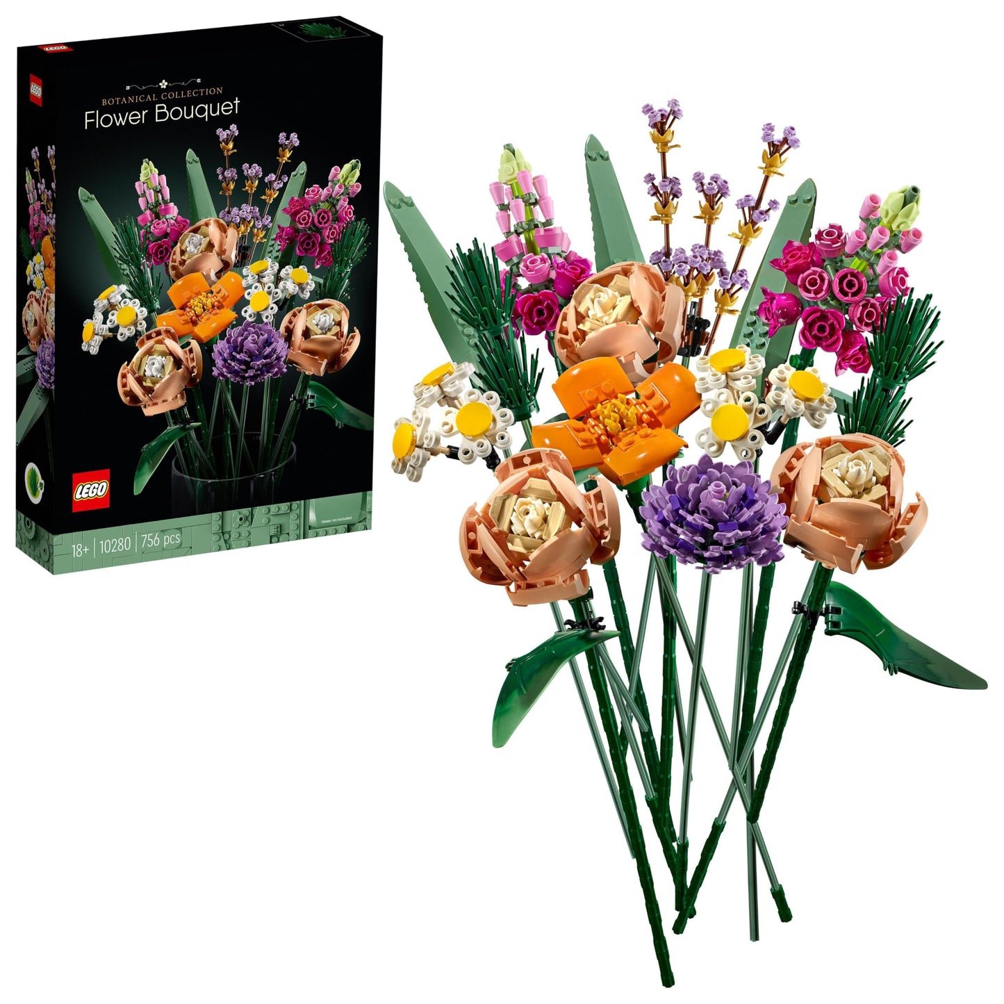 LEGO - Ramo de flores 10280 Creator Expert, flores artificiales, colección botánica, juego para adultos
