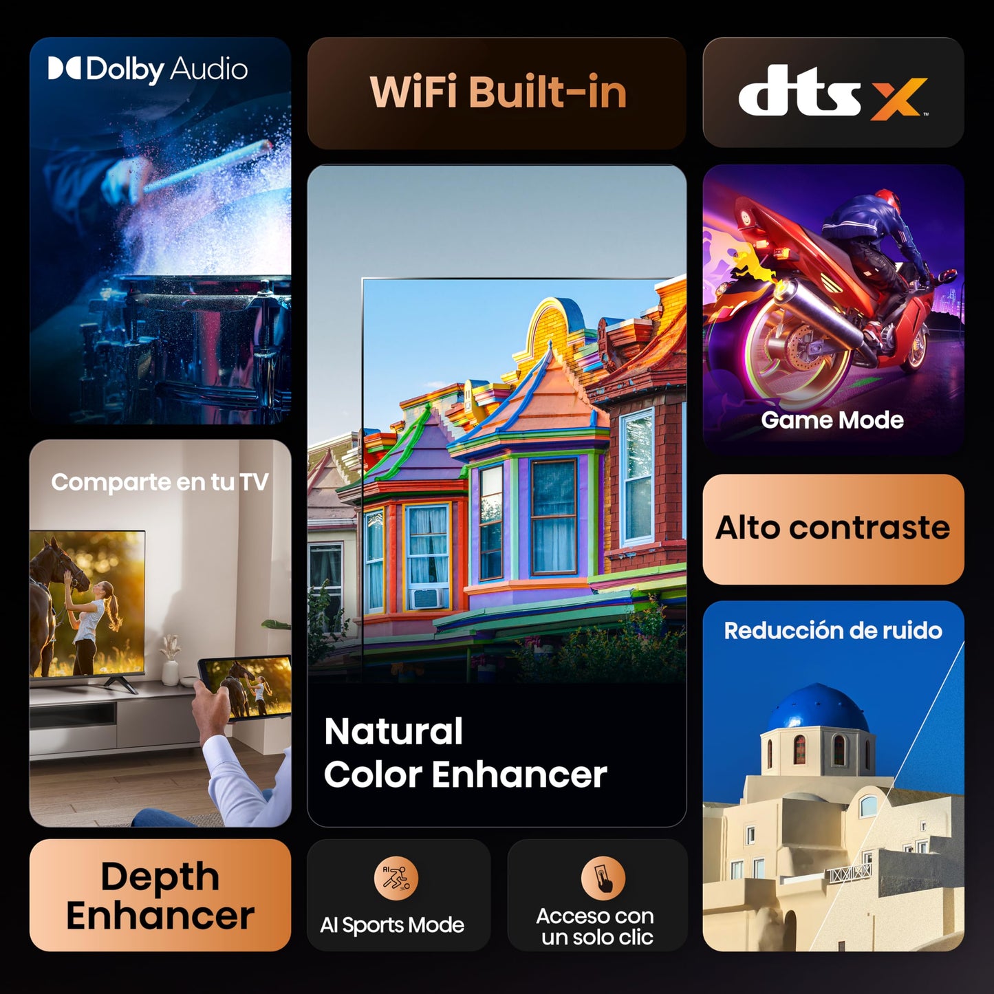 Hisense Television A4N (Modelo 2025) Pantalla 32 Pulgadas, Smart Vidaa TV HD,Modo de Juego,Dolby Audio,Comparte en tu TV,Noise Reduction