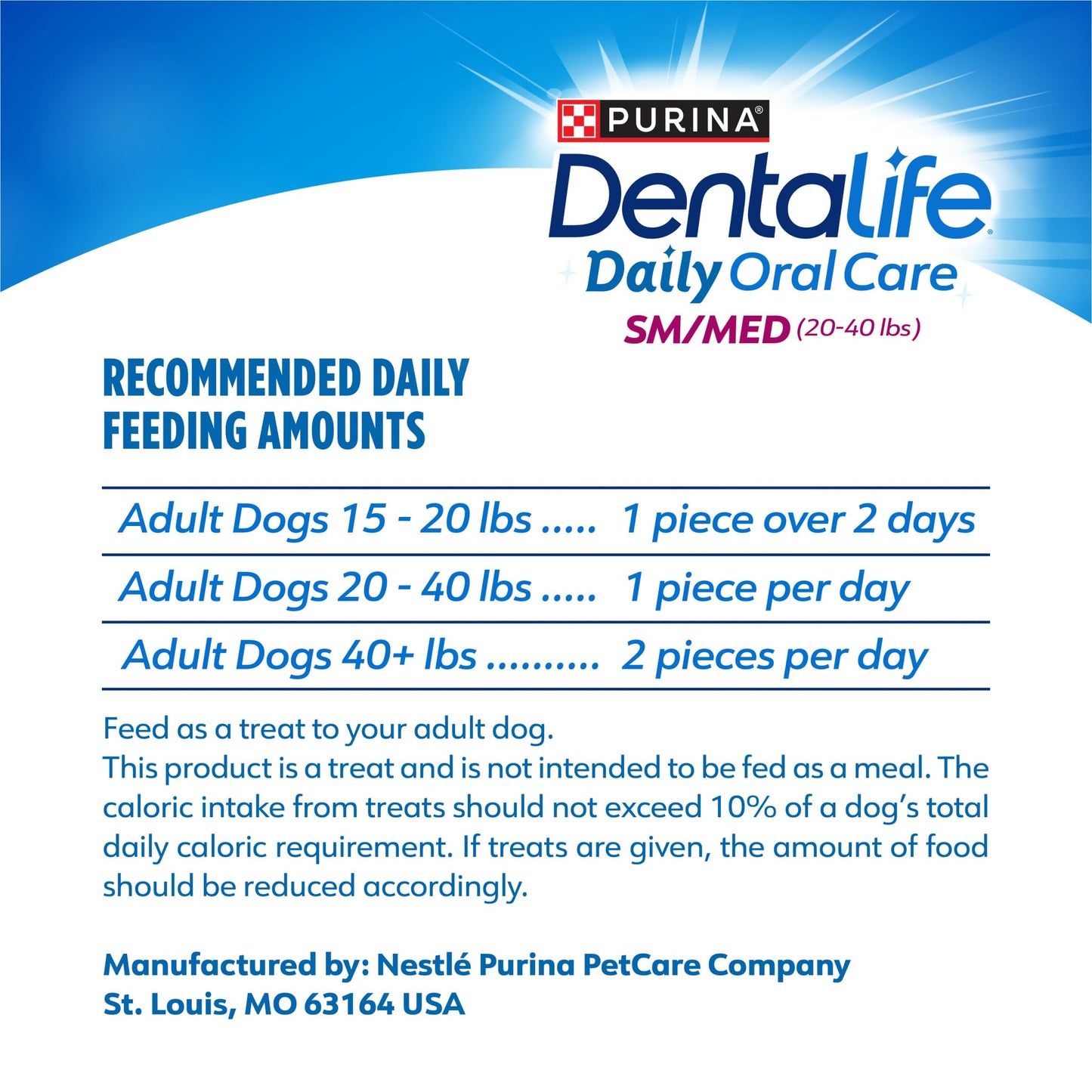 Purina DentaLife Daily Oral Care Small/Medium Dog Treats, 28.5 Ounce Pouch, Pack of 1