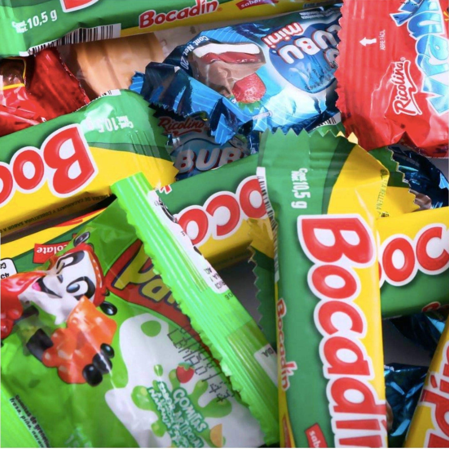 RICOLINO - Ricofiesta de Ricolino surtido de dulces para piñata, posadas, fiestas - Bubulubu mini, Bocadín, Panditas mini y Krankys mini