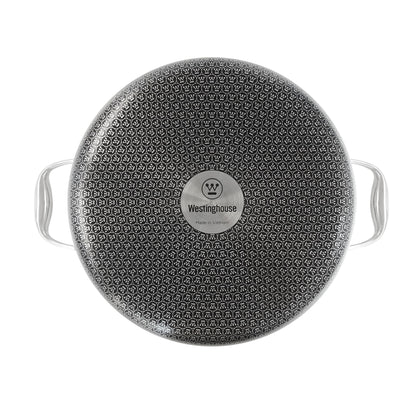 Westinghouse cacerola 28 cm black signature acero inoxidable con tapa de cristal capacidad 7 litros