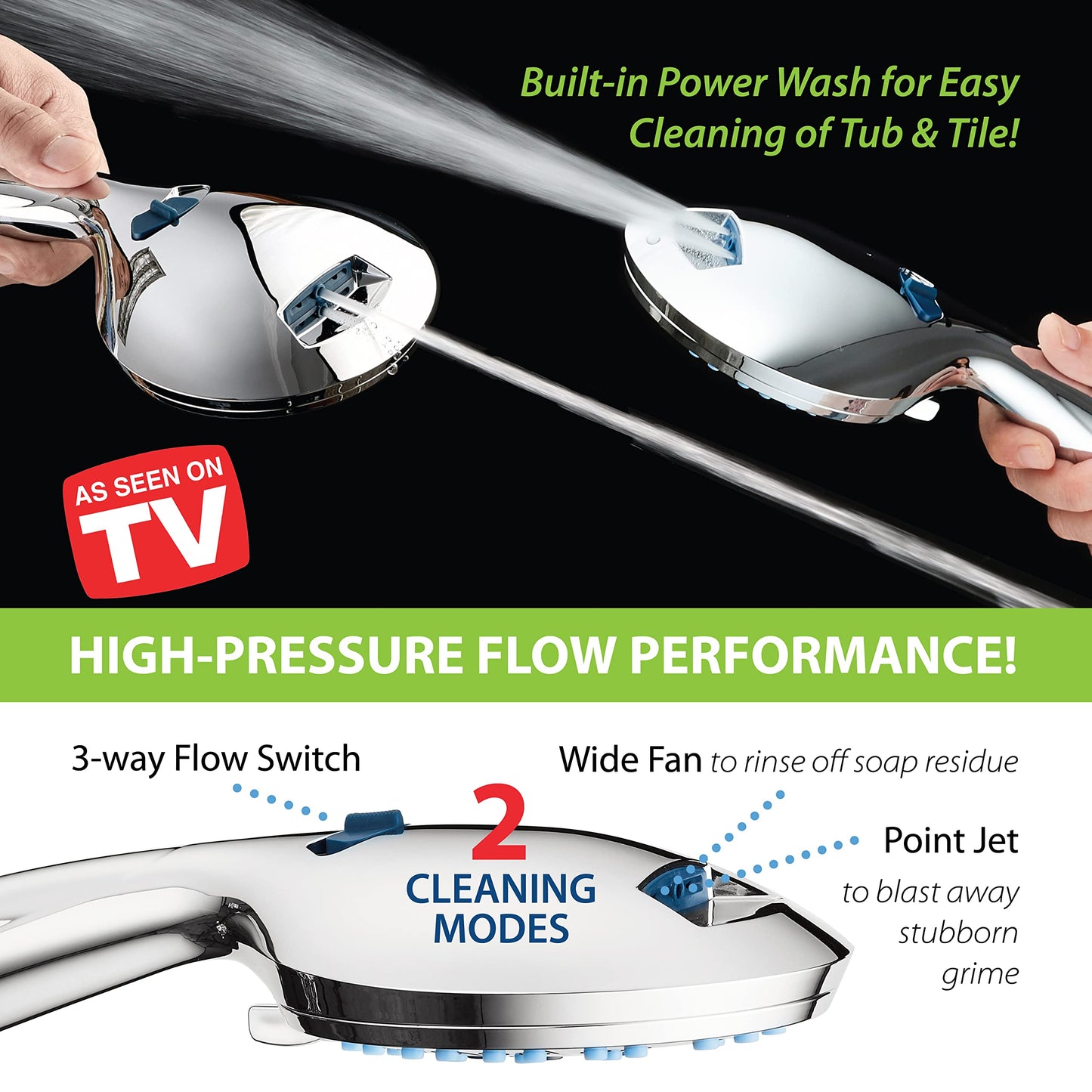 2639M-2649M-2659M-2669M-2739M-2749M-2759M AquaCare Cabezal de ducha de mano de alta presión de 8 modos