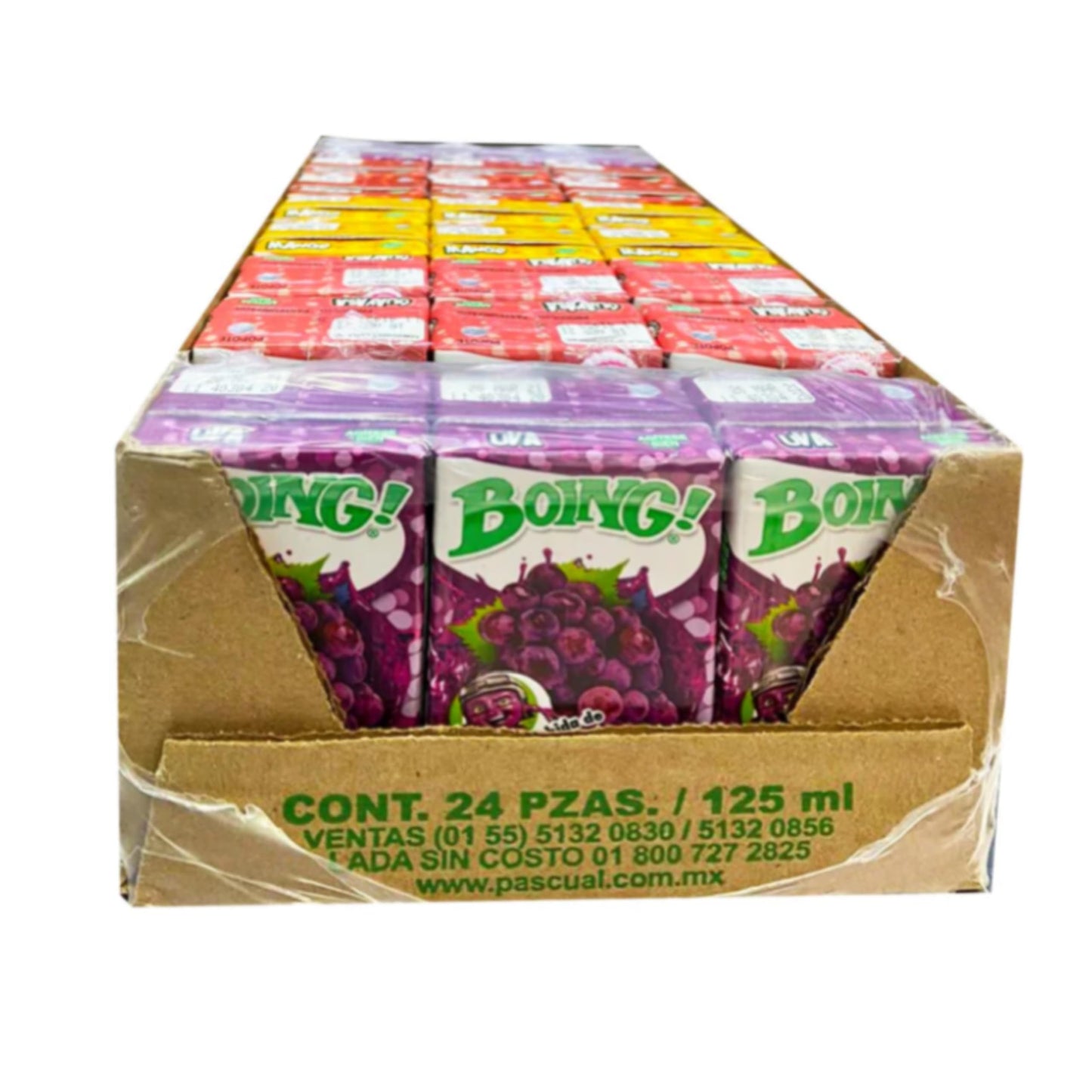 Boing Sabores Frutales, Bebida de Frutas, 125 ml, Paquete Surtido de 24 Piezas