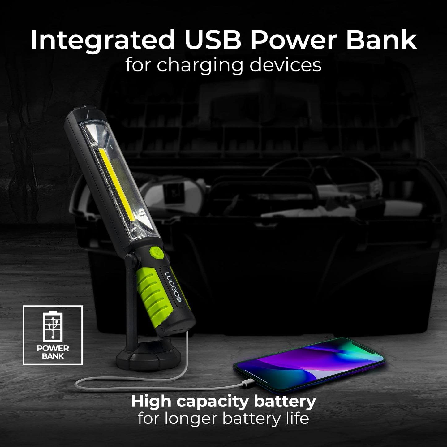 Lampara de Inspeccion Recargable Tilt Torch 5W con Power Bank