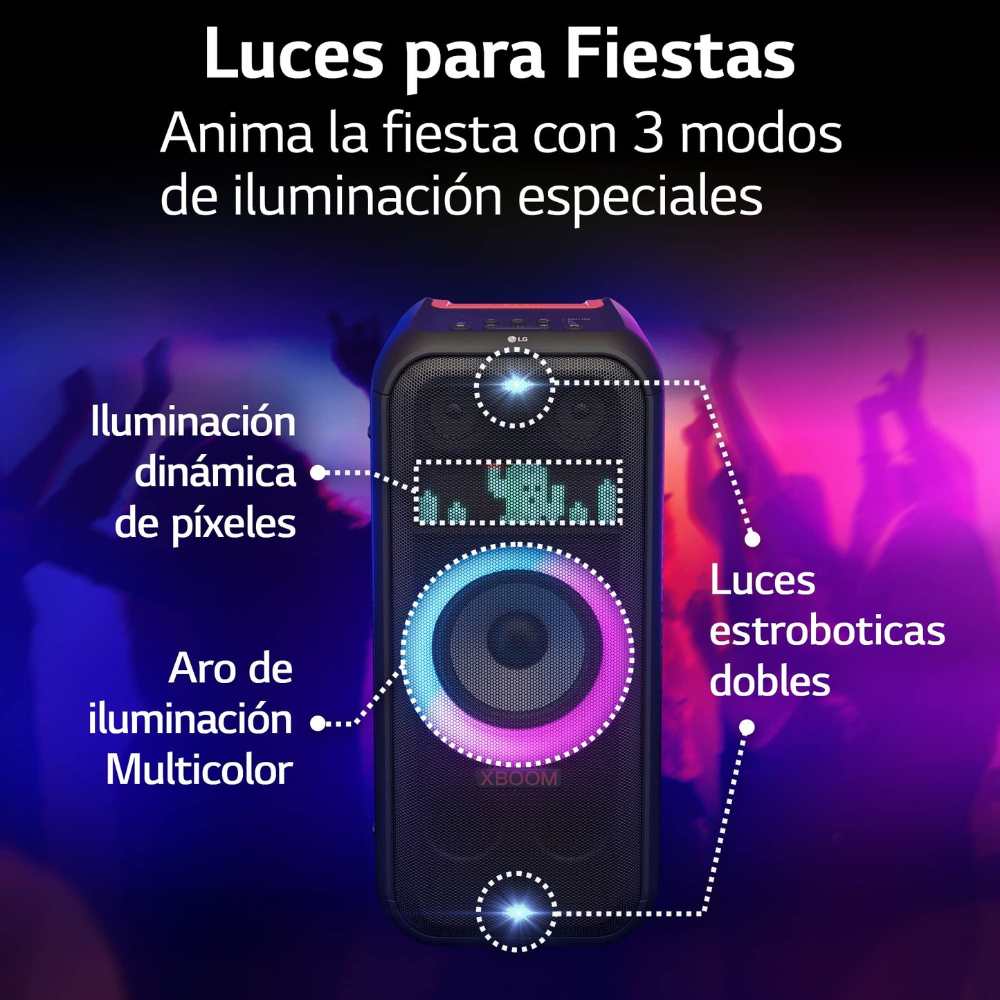LG XBOOM XL7 - Bocina Bluetooth Portátil Ideal para Fiestas con 20 Horas de batería.