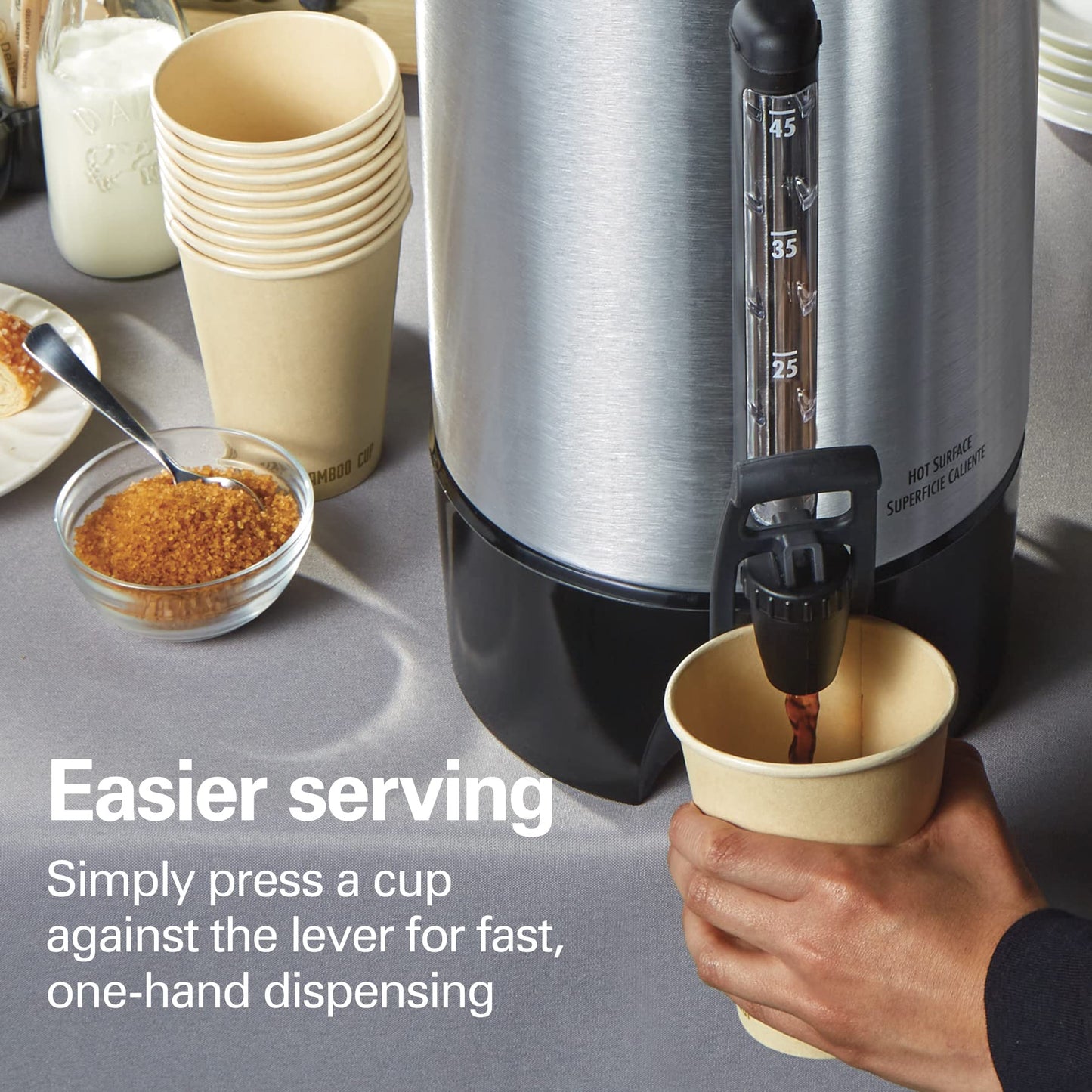 Hamilton Beach - Hamilton Beach 40519 - Urna de café (45 tazas, acero inoxidable)