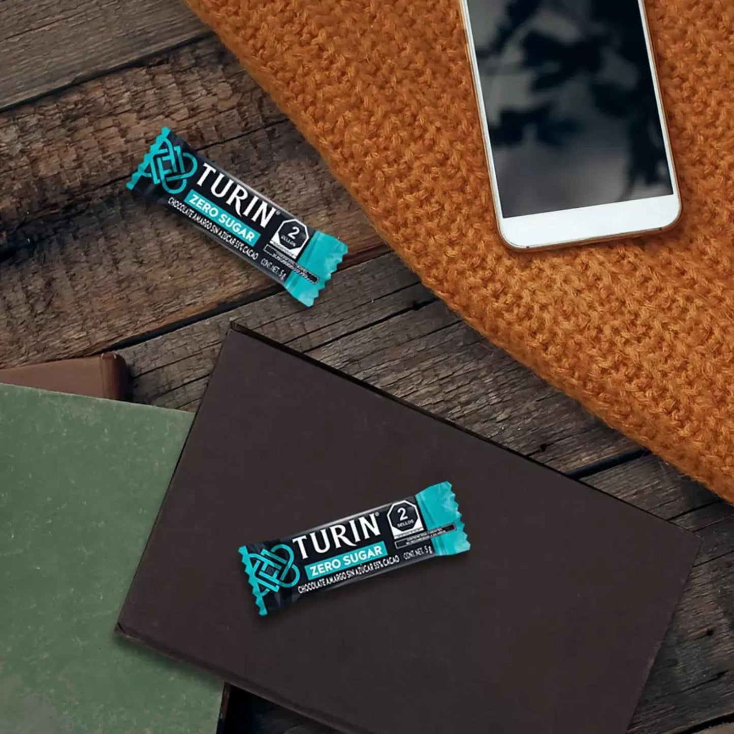 Chocolate Amargo Zero Azúcar Turin 80 piezas 400g