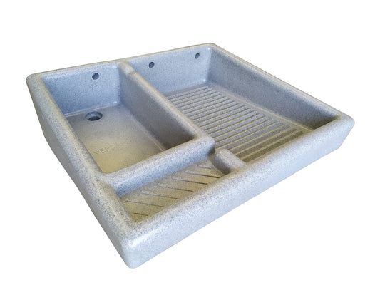 Lavadero de plastico VERSAPLAS 71 con pileta Izquierda Color Imitacion Gris Jaspeado