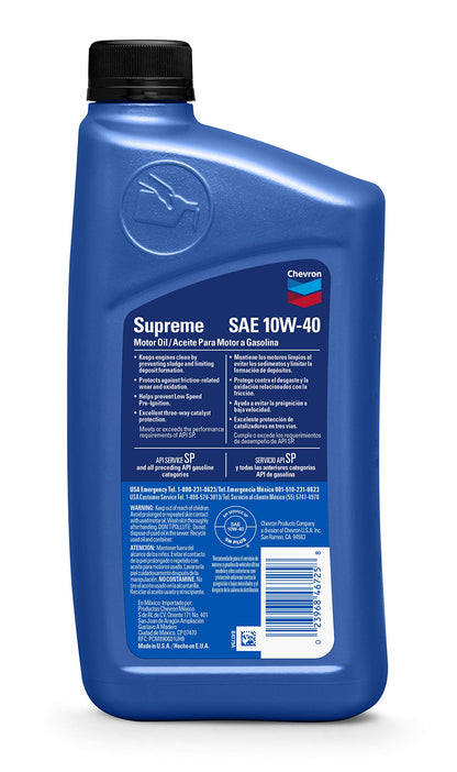 Chevron Supreme - Chevron - Aceite de Motor Supremo, 1 Qt (Pack of 12)