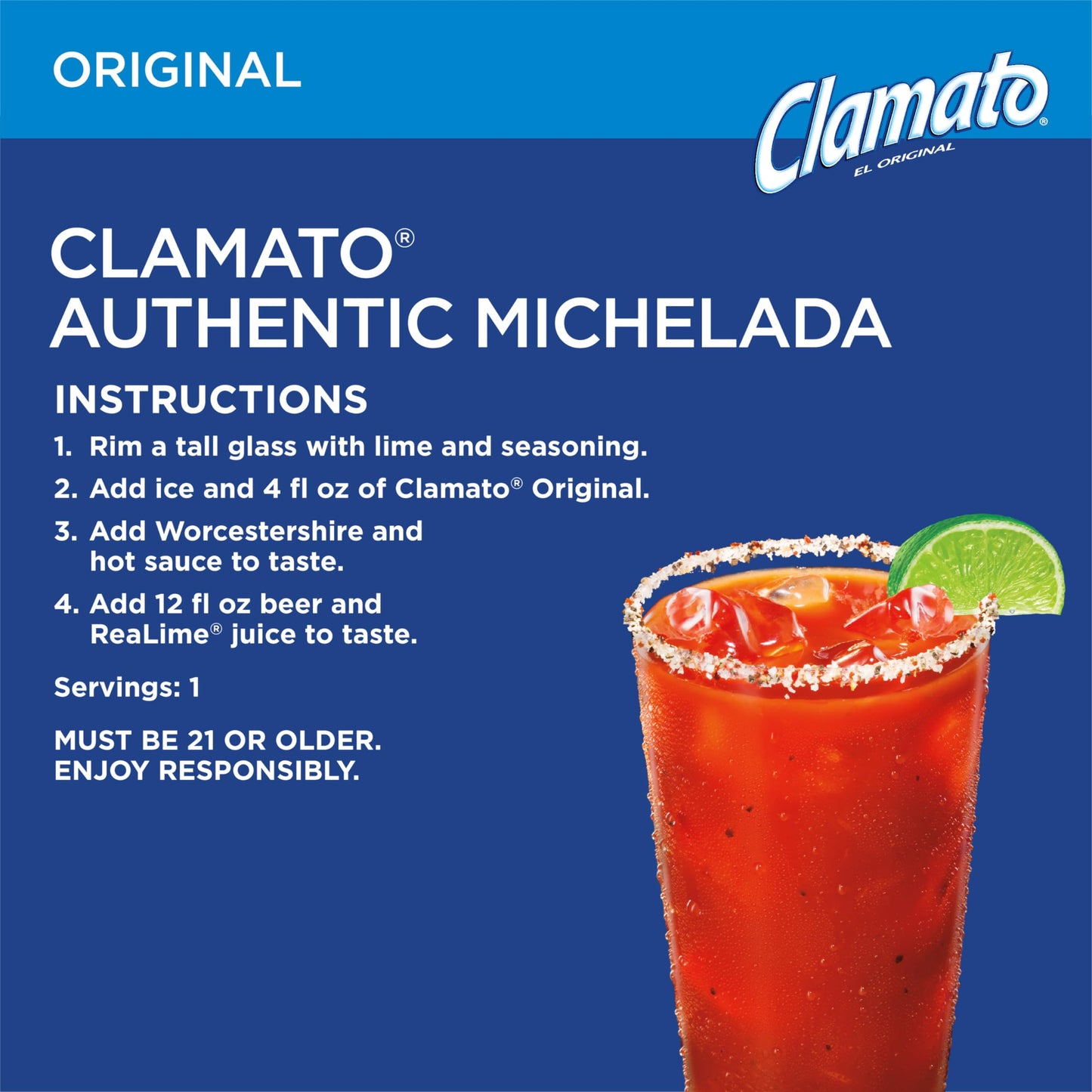 Clamato Cóctel de tomate de concentrado, 32 onzas