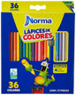 Norma Lápices de Colores Circulares, Incluye Sacapuntas, 1 Pack de 36